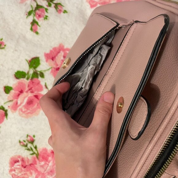 NWT gold and pink certified vegan leather purse / bookbag! - Picture 10 of 16